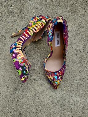 Steve Madden Purple Multi Crystal Pointed Toe Heels